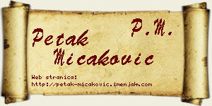Petak Micaković vizit kartica
